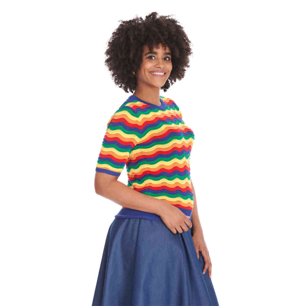 Banned - Rainbow Waves Strick pullover - Mehrfarben